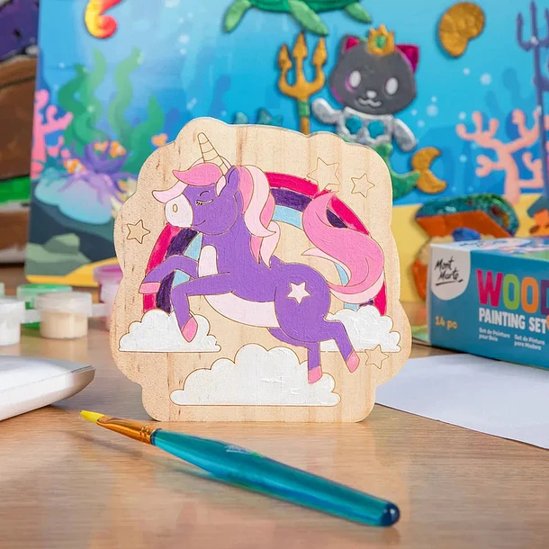 Kit De Pintura Sobre Madera Mont Marte Unicornio 14 Piezas 5