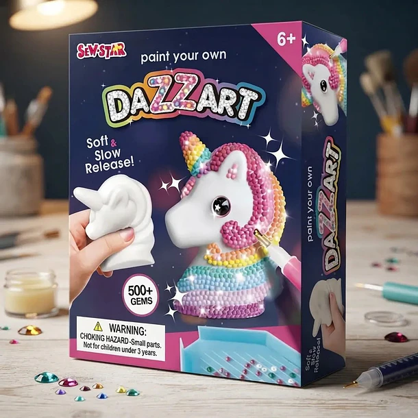 Squishy Unicornio Para Pintar Con Diamantes Sew Star +6 Años 6