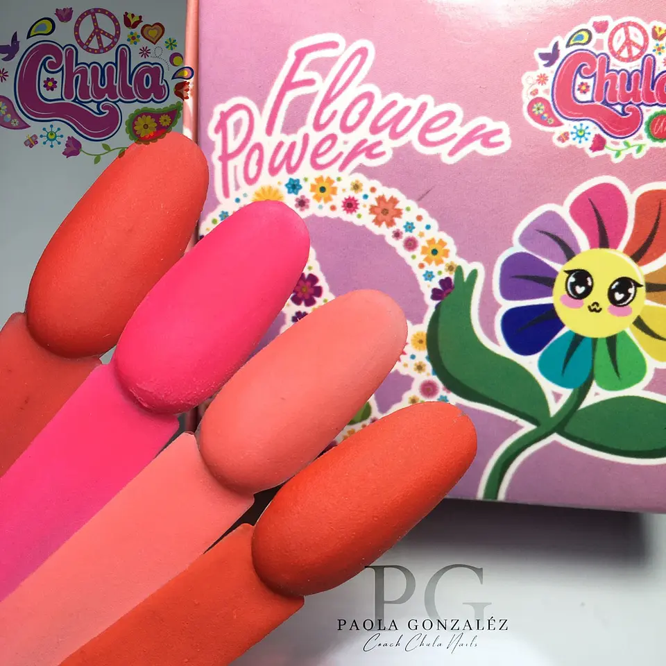Colección de Acrílicos 4 colores Flower Power 1