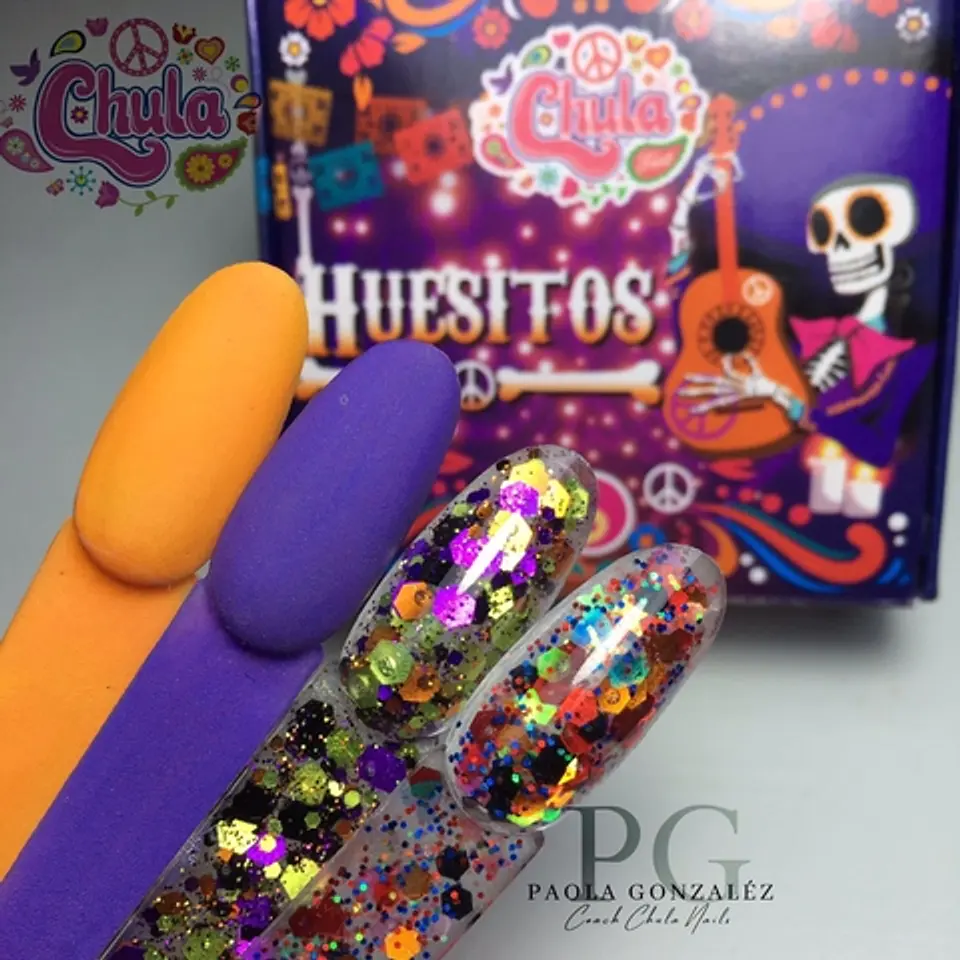 Colección de Acrílicos 4 colores  Huesitos 1