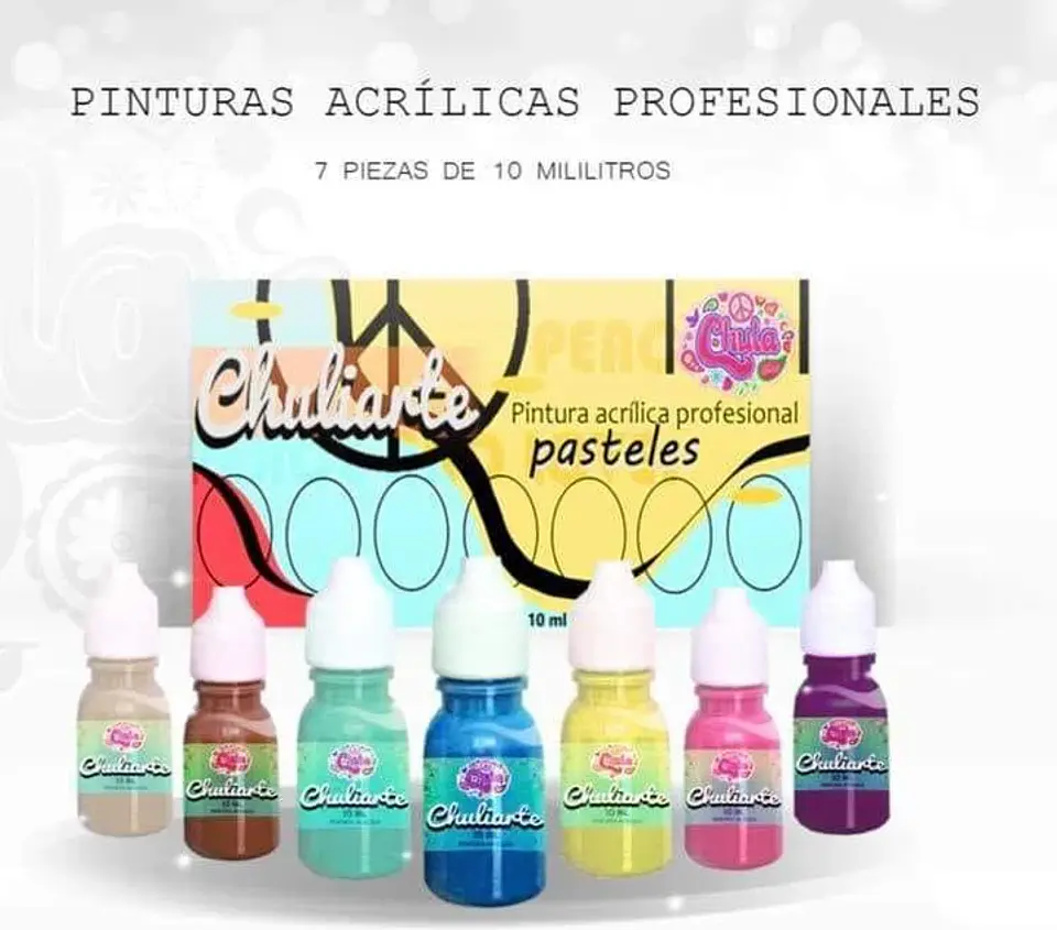 Chula Nails Pintura Acrilica Pasteles 1