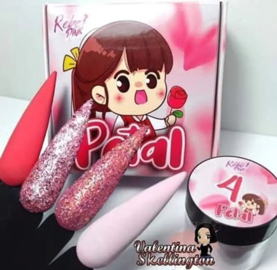 Colección de Acrílicos 4 colores  Petal  de Rebel pink 1