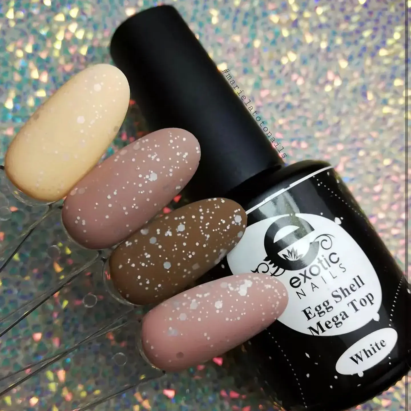 Exotic Nails Top Cascara Huevo Blanco 1