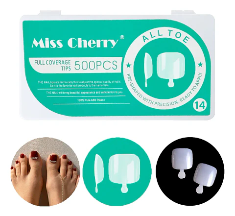TIPS SOFT GEL PARA PIES  504 PIEZAS