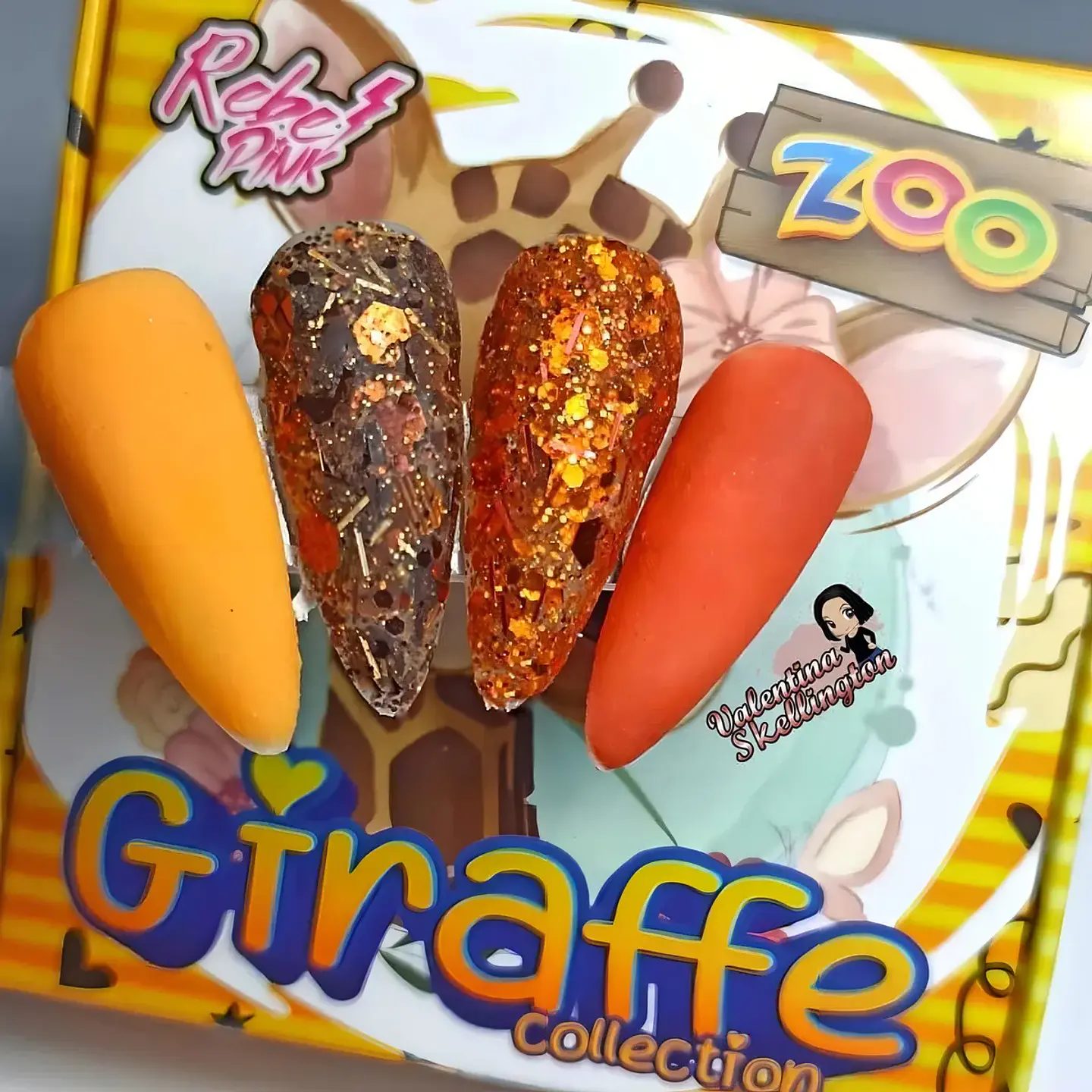 Colección de Acrílicos 4 colores  Giraffe De Rebel Pink 1