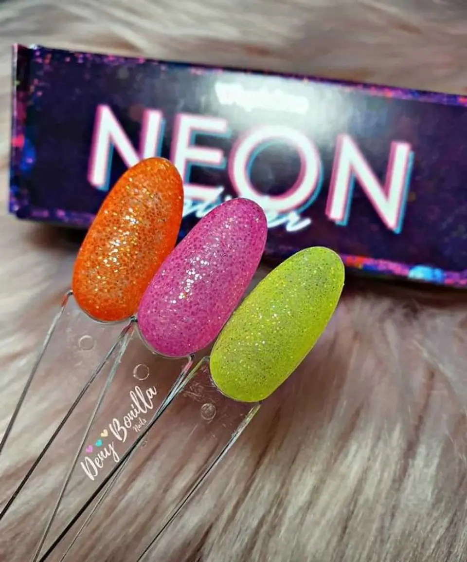 Colección de Acrílicos 3 colores Glitter Neon 1