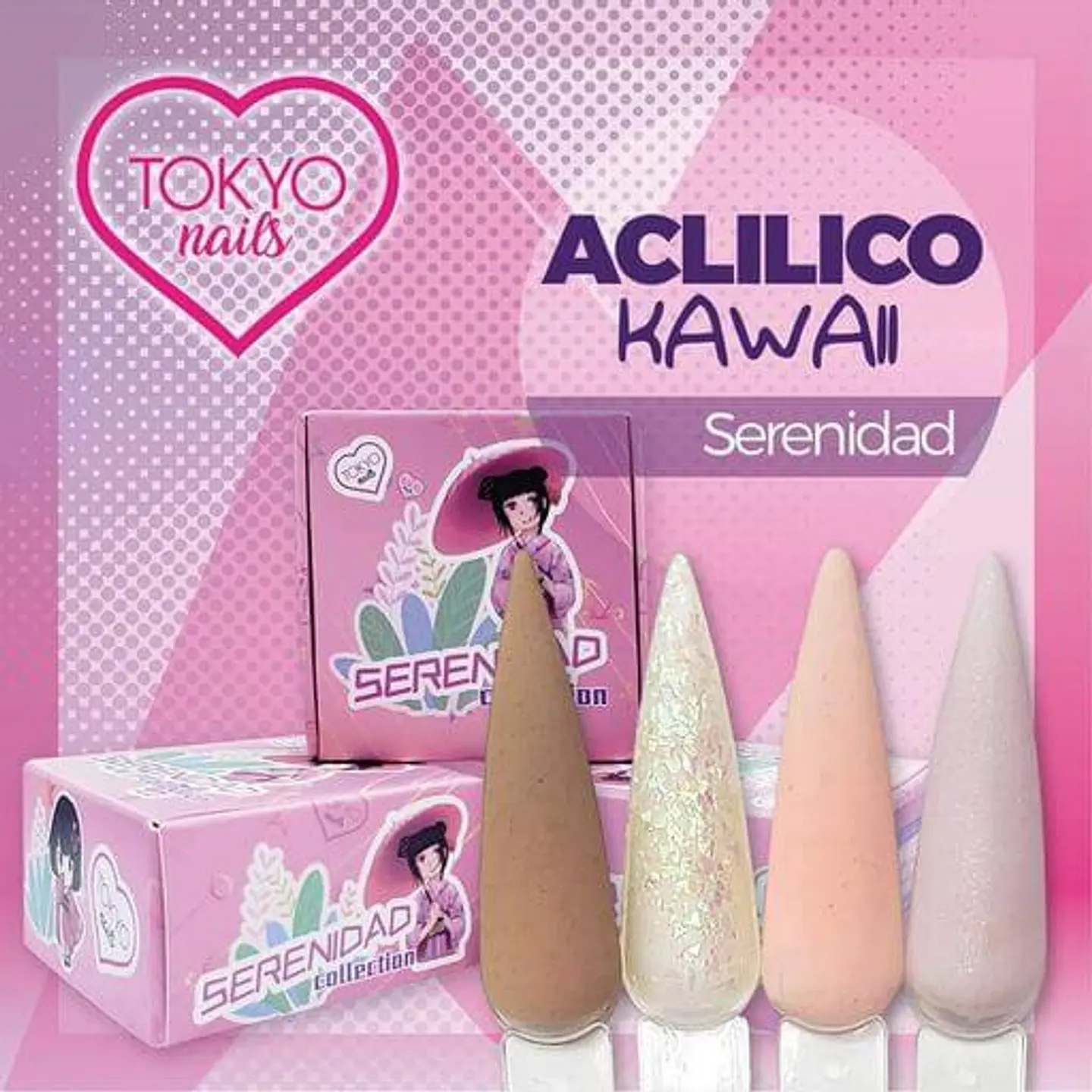 Colección  de Acrílicos Serenidad  4 colores 1