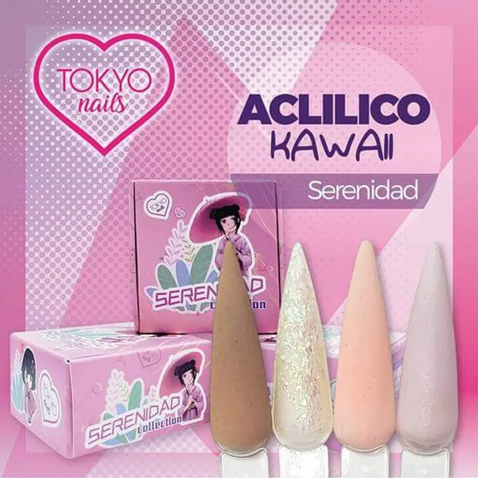 Colección  de Acrílicos Serenidad  4 colores 1