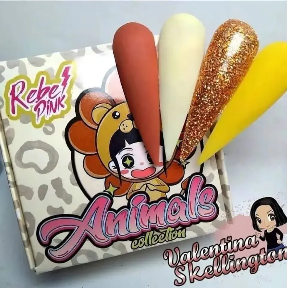 Colección de Acrílicos 4 colores Animal De Rebel Pink 1