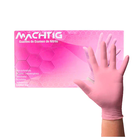GUANTES DE NITRILO ROSADO