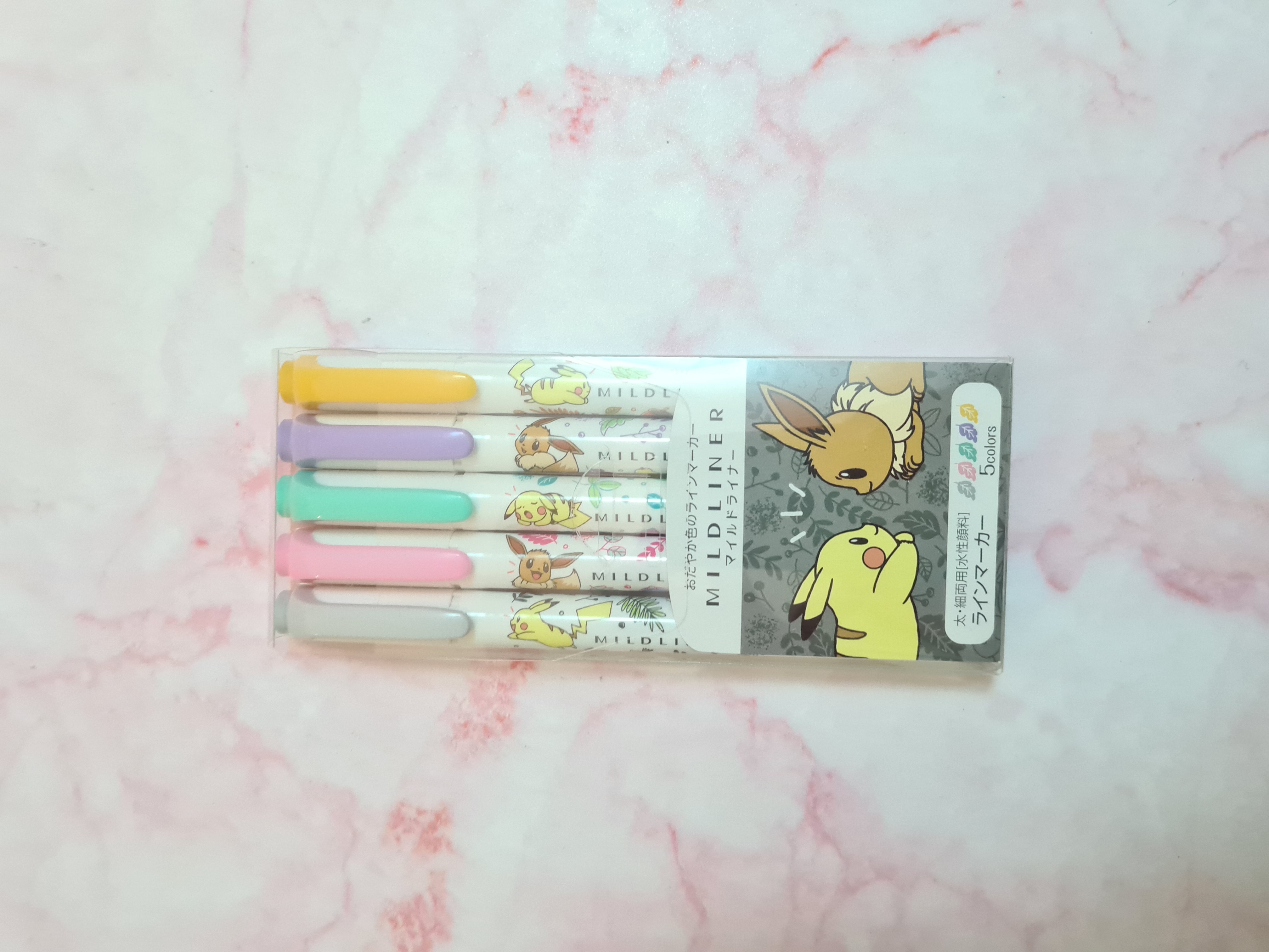 Set 5 mildliner pikachu-evee