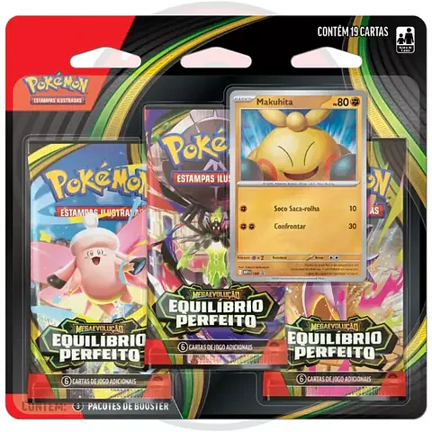 Blister Triplo Pokémon Makuhita ME03 Equilíbrio Perfeito