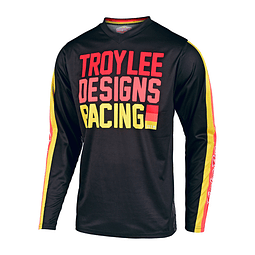 Polera Troy Lee Designs Niños Gp Jersey; Pre-Mix86 Black / Yellow   talla XL