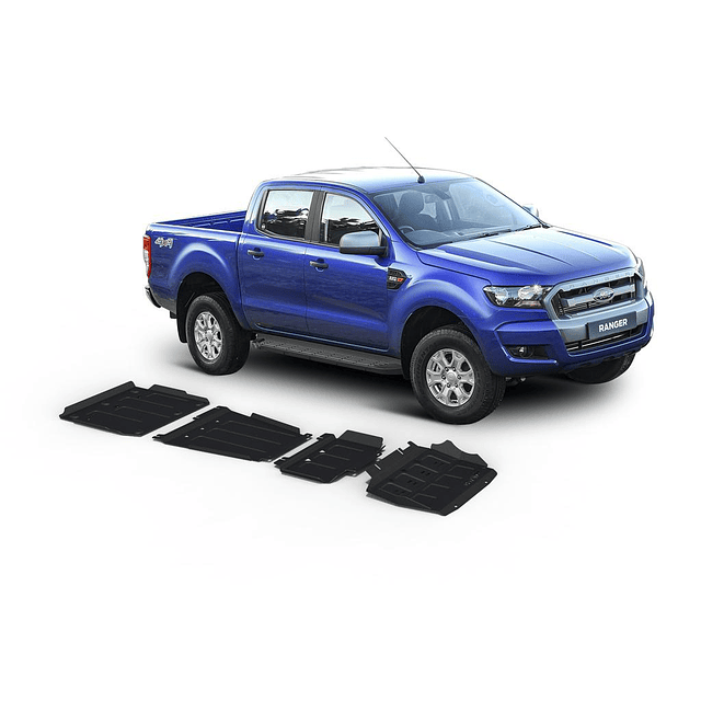 SKID PLATE FORD RANGER 2012-2019 (4 PLACAS DE ACERO 3MM) 