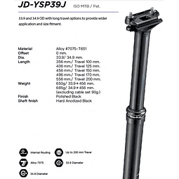 DROPPER  34.9 150mm TRANZX ICR JD-YSP39J