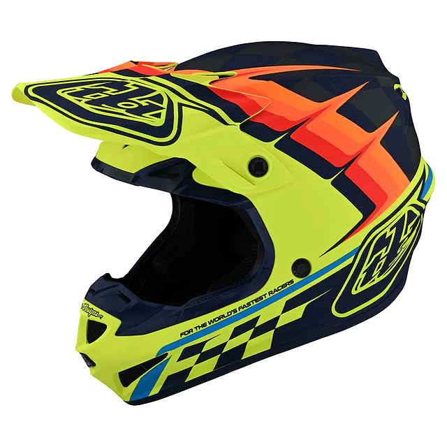 Casco Troy Lee Designs SE4 POLYACRYLITE MIPS WARPED YELLOW 