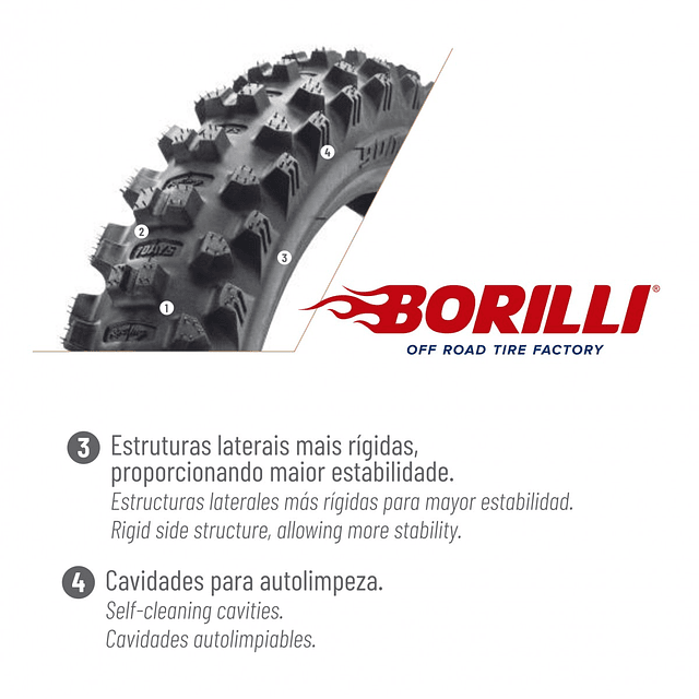 NEUMÁTICO BORILLI  90/100-21 ENDURO 7DAYS DELANTERO 