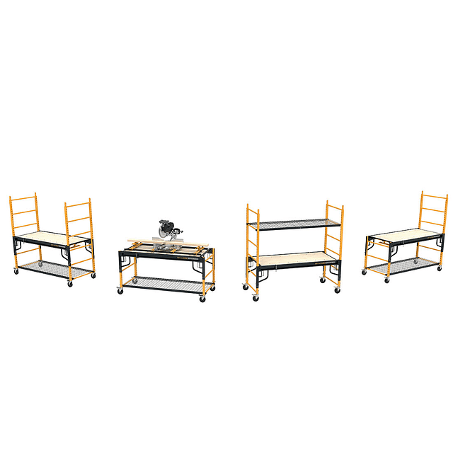 Andamio y mesón de trabajo ScaffoldBench™ 6′ Baker System 4-in-1 