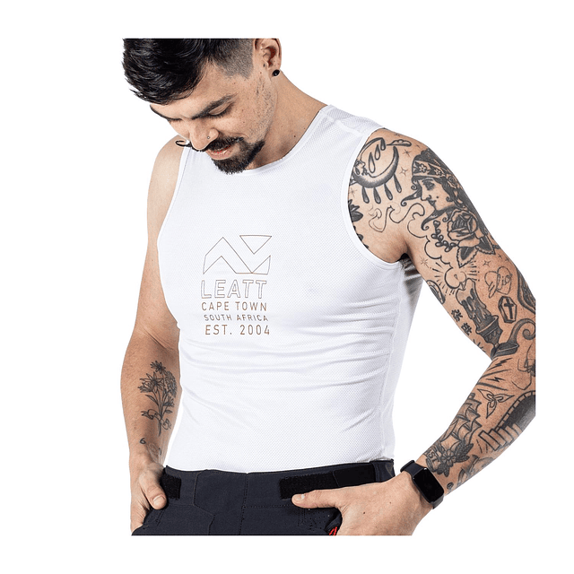 Polera Leatt Primera Capa Sin Mangas V25 Blanco S