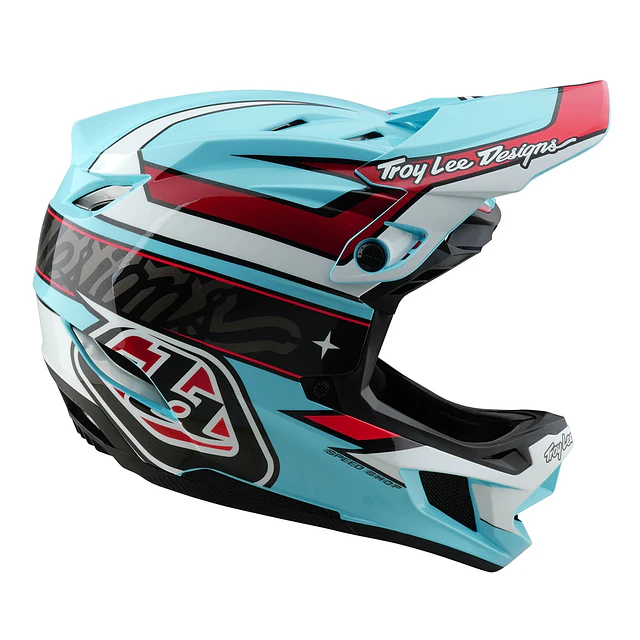Casco Troy Lee Designs D4 Polyacrylite Linear Blue 