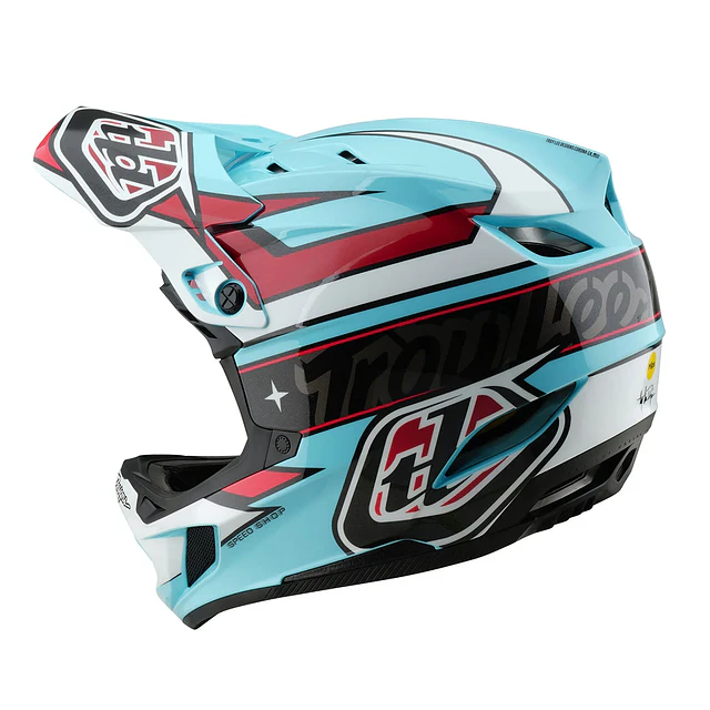 Casco Troy Lee Designs D4 Polyacrylite Linear Blue 