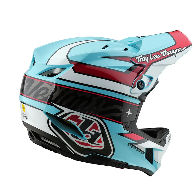 Casco Troy Lee Designs D4 Polyacrylite Linear Blue 