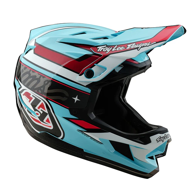 Casco Troy Lee Designs D4 Polyacrylite Linear Blue 