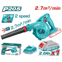 SOPLADOR INALAMBRICO TOTAL 20V 2,7 M3 + batería y cargador 