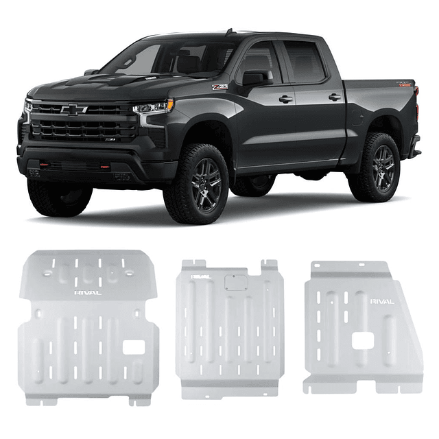 Skid plate Silverado 2019-2024 aluminio 6mm 