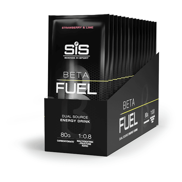Caja SIS Polvo Beta Fuel 80 Frutilla Lima 82g 15U
