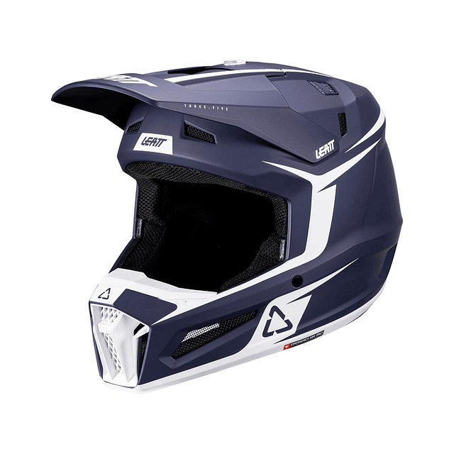 Kit Leatt Casco Moto Infantil JR 3.5 Antiparra 2.5s Azul  