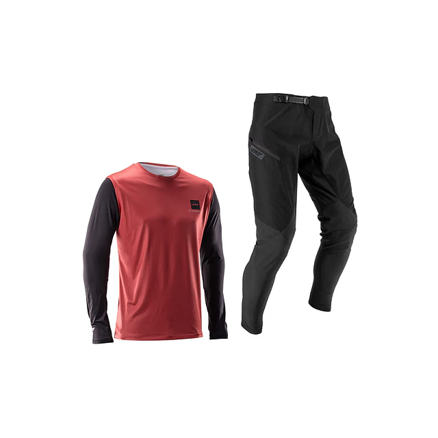 Kit Leatt MTB Ride Gravity 1.0 Infantil JR Mini polvo rojo 