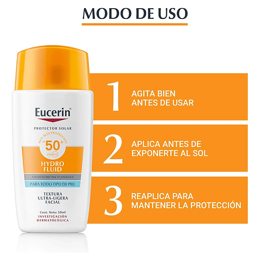 Eucerin Protector Solar Facial Hydro Fluid Fps50+ Contiene 50Ml 2