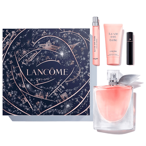 Lancôme Set La Vie Est Belle Holiday Limited Edition - EDP 50ml + Travel Spray 10ml + Body Lotion 50ml + Mini Máscara Hypnôse 3