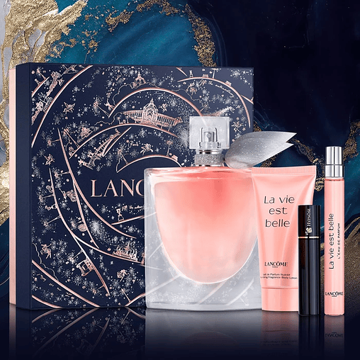 Lancôme Set La Vie Est Belle Holiday Limited Edition - EDP 50ml + Travel Spray 10ml + Body Lotion 50ml + Mini Máscara Hypnôse 4