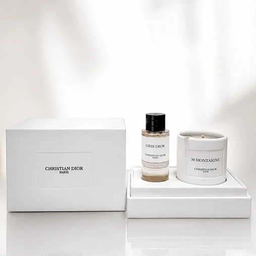 Set Dior La Collection Privée – Gel de Ducha Gris Dior + Vela 30 Montaigne 1