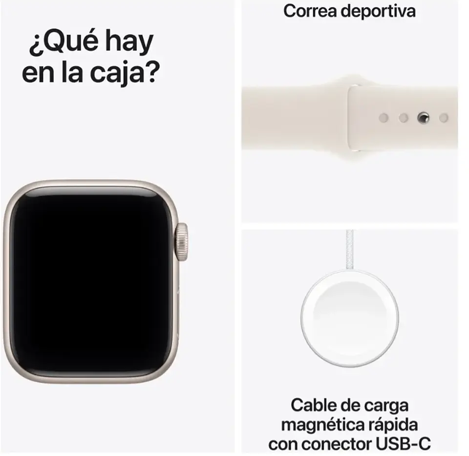 Smartwatch Apple Watch SE 3 GPS caja de aluminio color blanco estelar 7