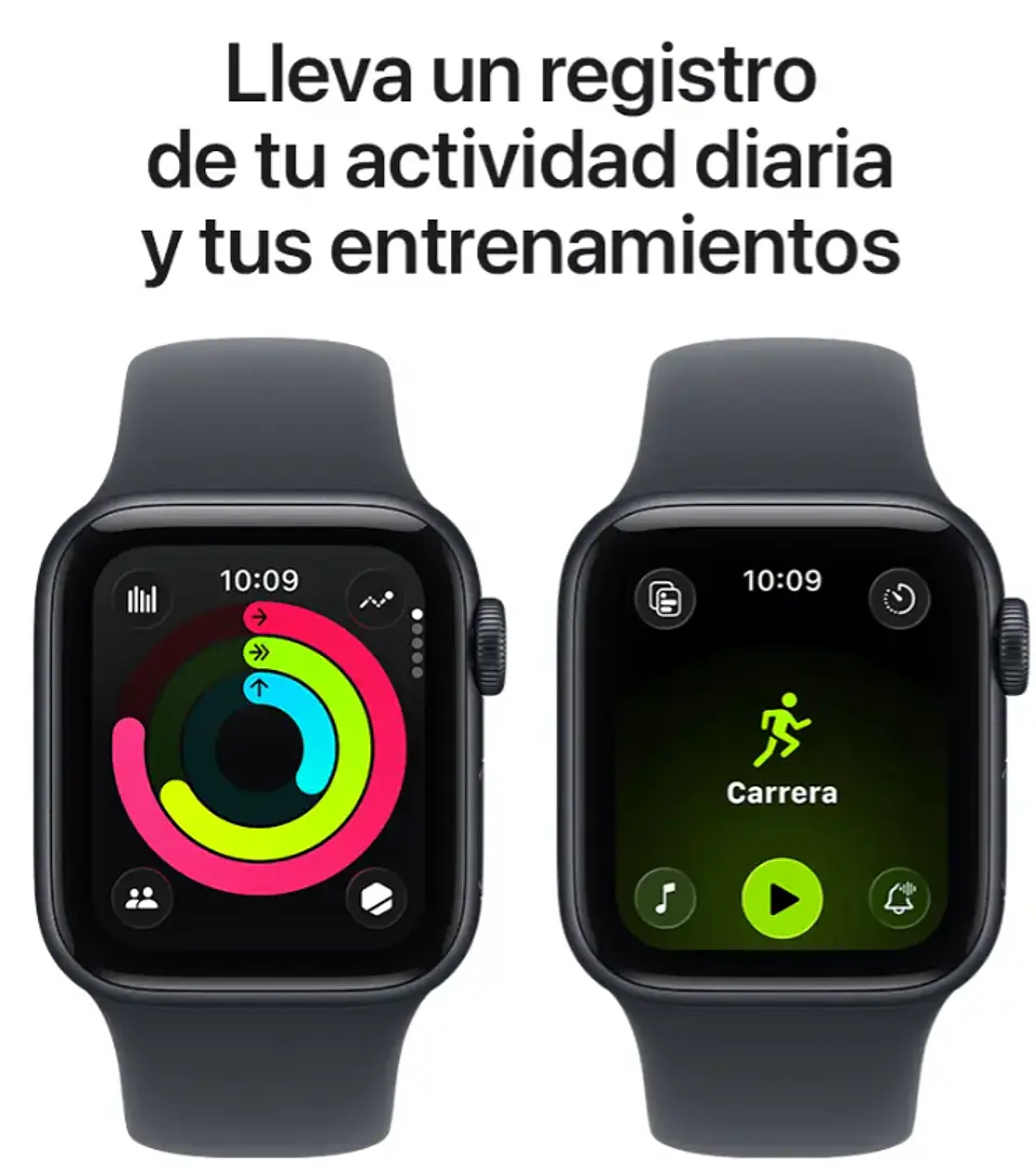 Apple Watch SE 3 GPS • Caja de aluminio color medianoche de 40 mm • Correa deportiva color medianoche 4