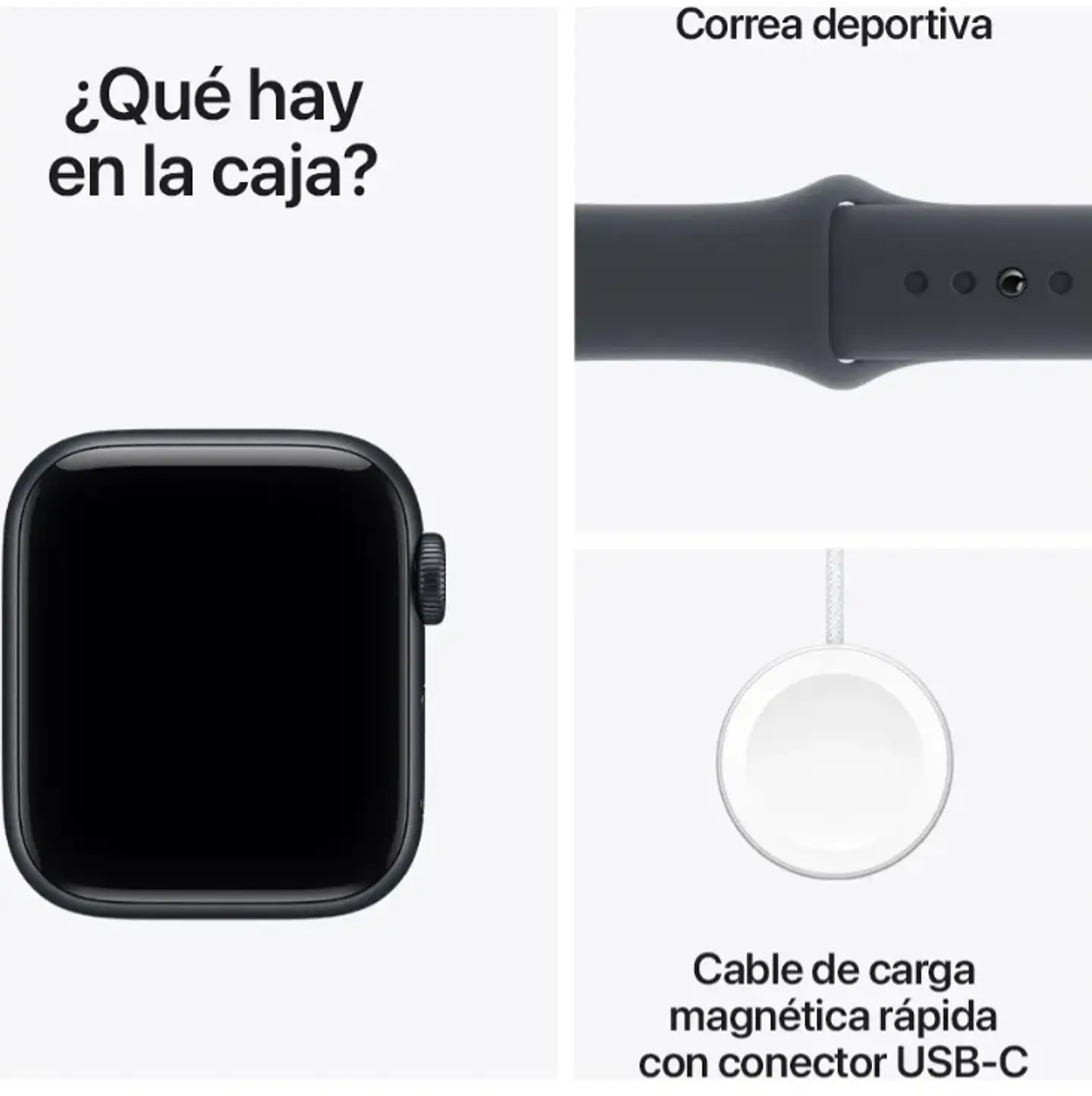 Apple Watch SE 3 GPS • Caja de aluminio color medianoche de 40 mm • Correa deportiva color medianoche 6