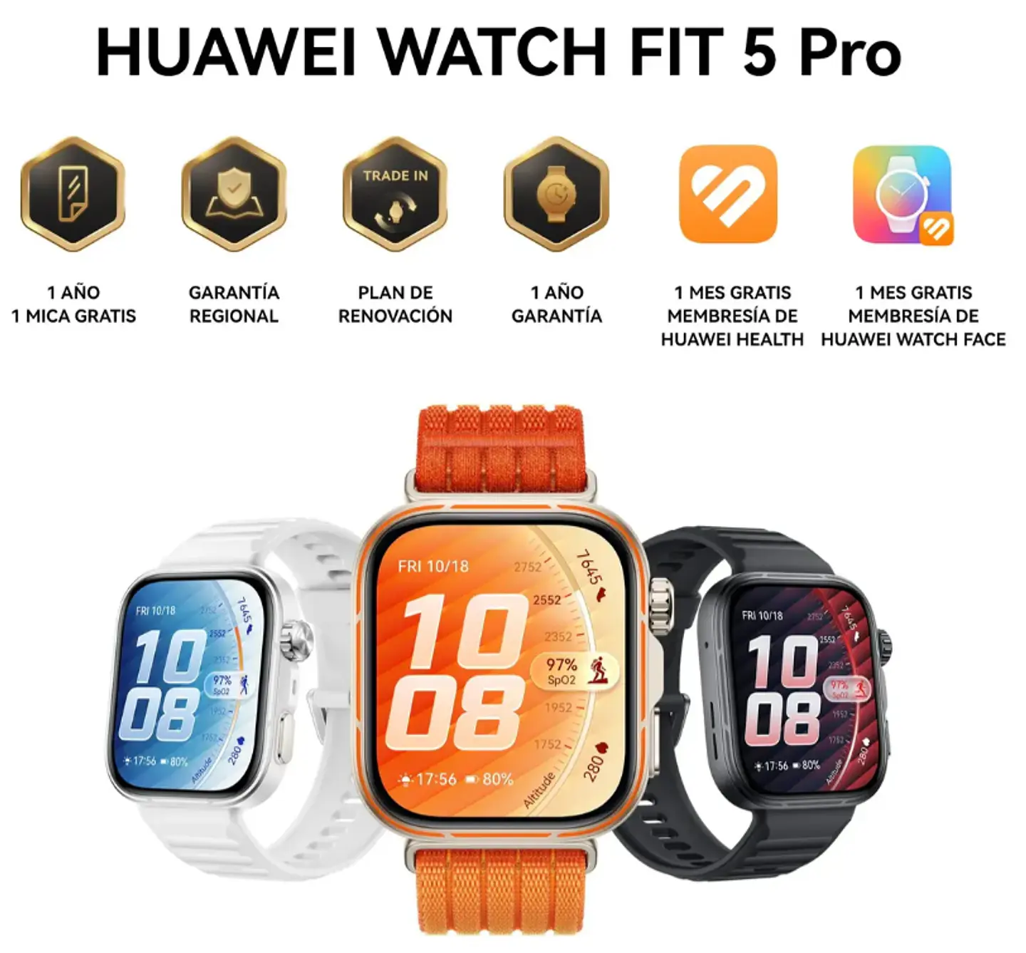 Smartwatch Huawei Watch Fit 5 Pro Fluoroelastomero Negro  8