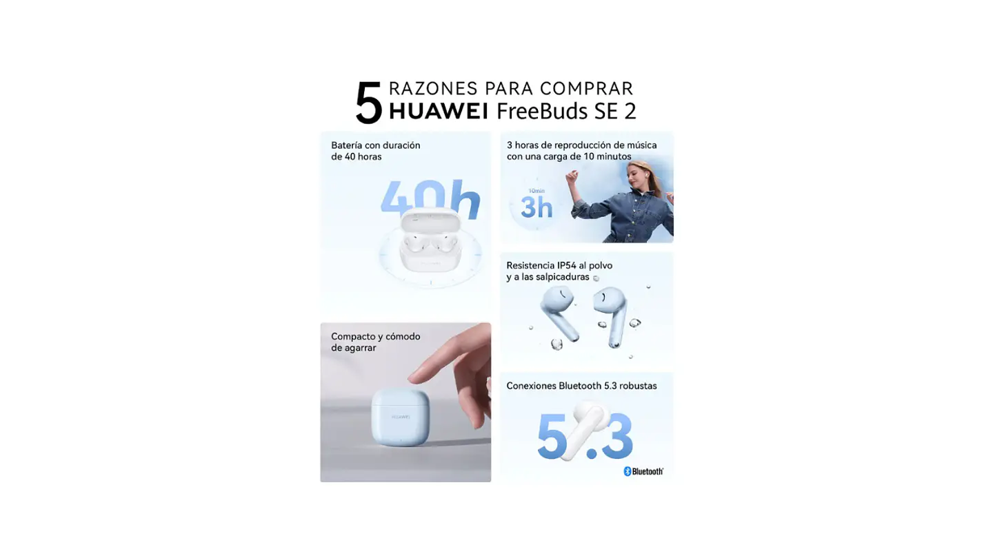 Audífonos In-ear Huawei FreeBuds SE 2 Bluetooth Azul con Micrófono 4