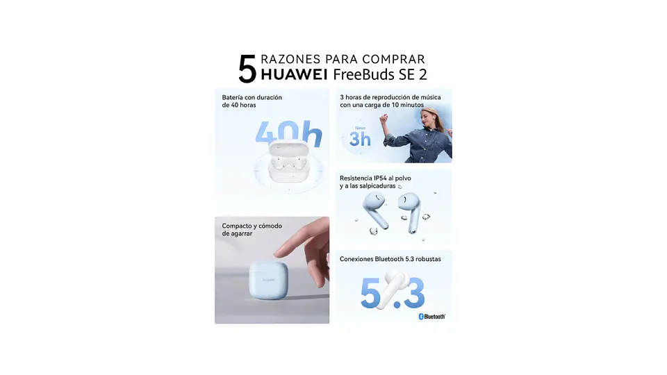 Audífonos In-ear Huawei FreeBuds SE 2 Bluetooth Azul con Micrófono 4
