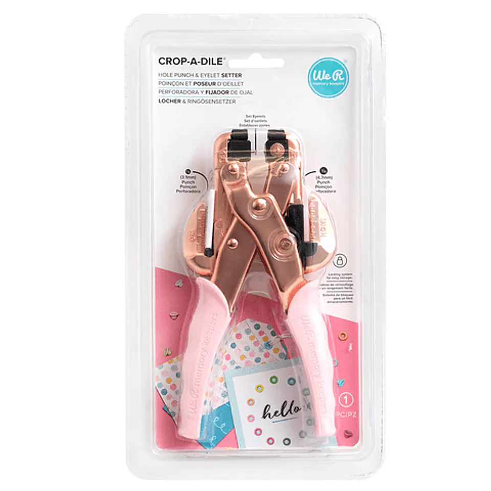 CROP-A-DILE Punch and Eyelets Setter Rose Gold 1