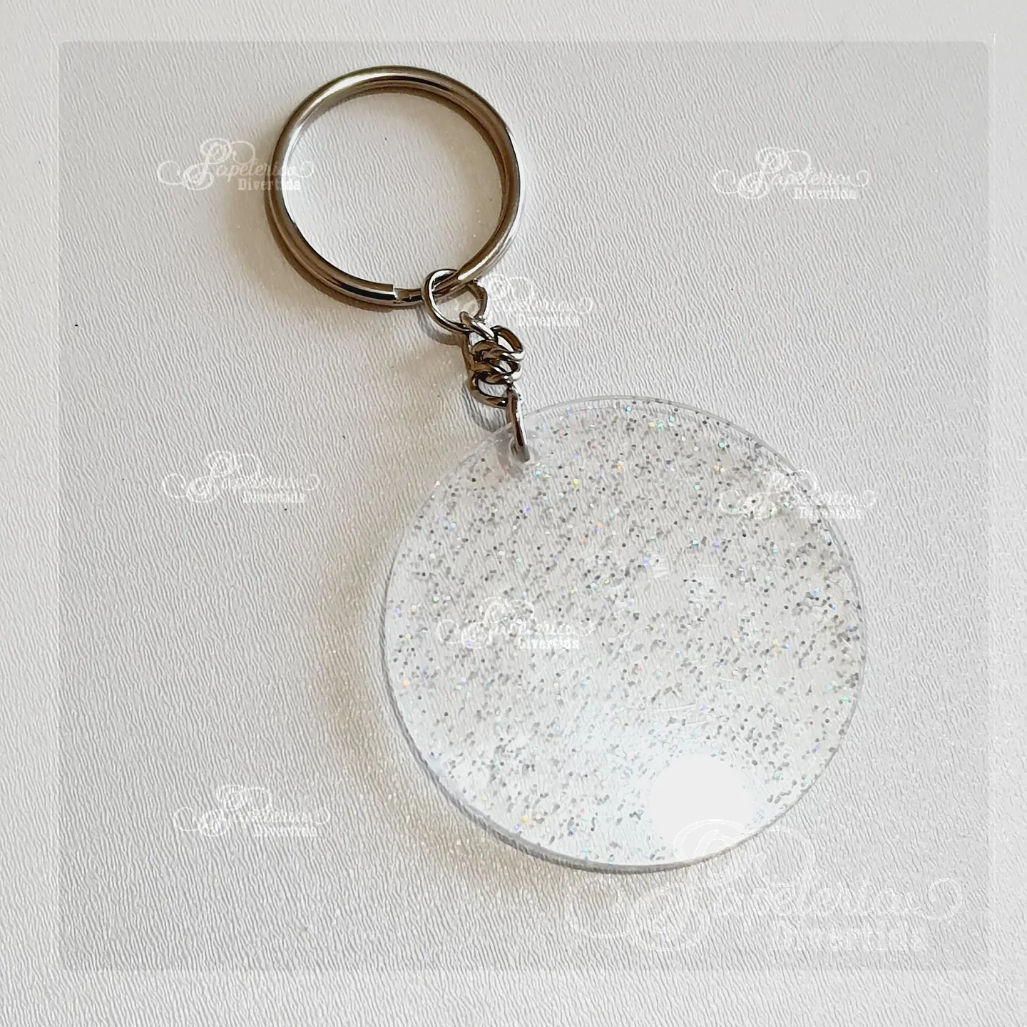Llaveros acrilicos glitter circulo 5cm 1