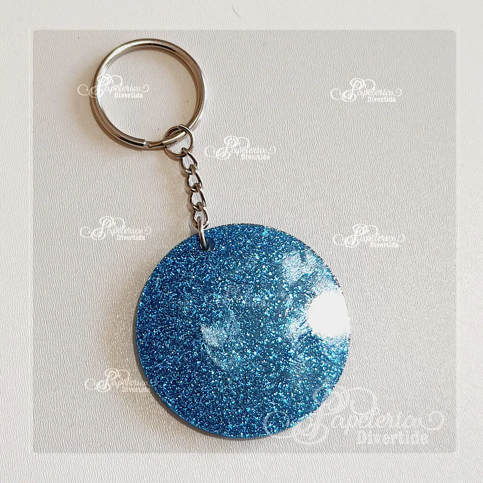 Llaveros acrilicos glitter circulo 5cm 2