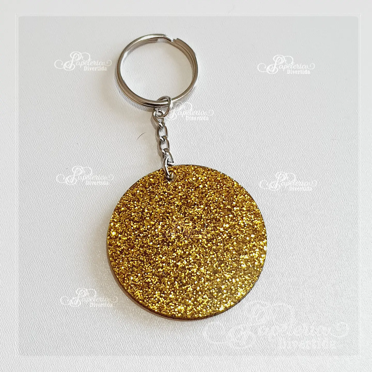 Llaveros acrilicos glitter circulo 5cm 3