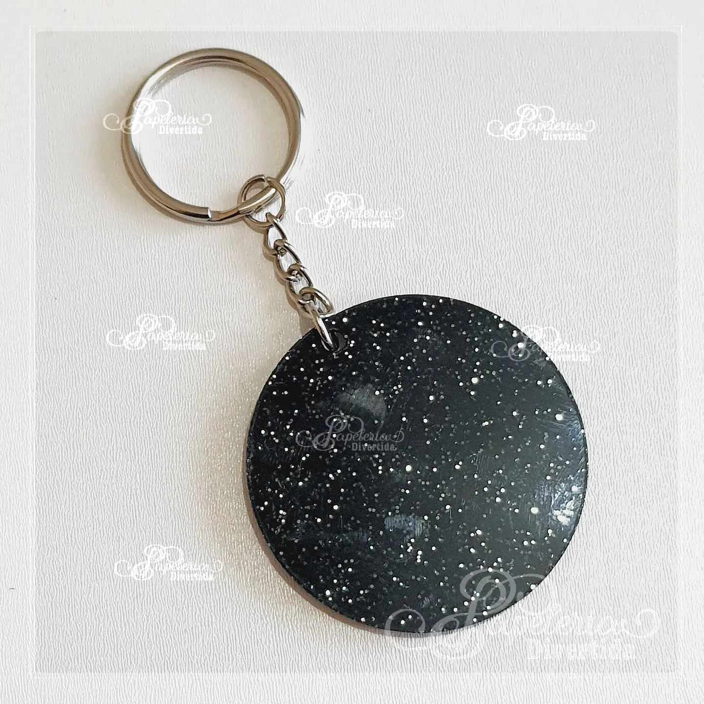 Llaveros acrilicos glitter circulo 5cm 4