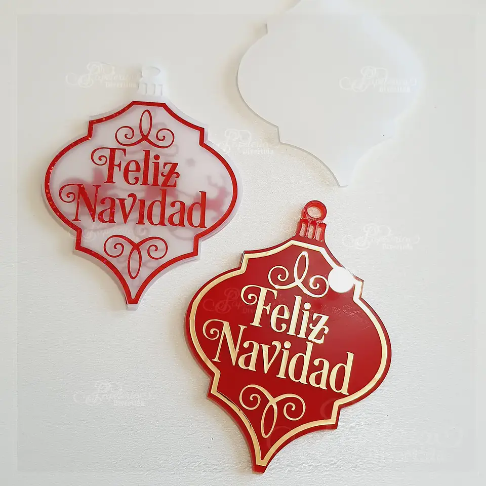 Adornos Navidad Acrílicos planos 6