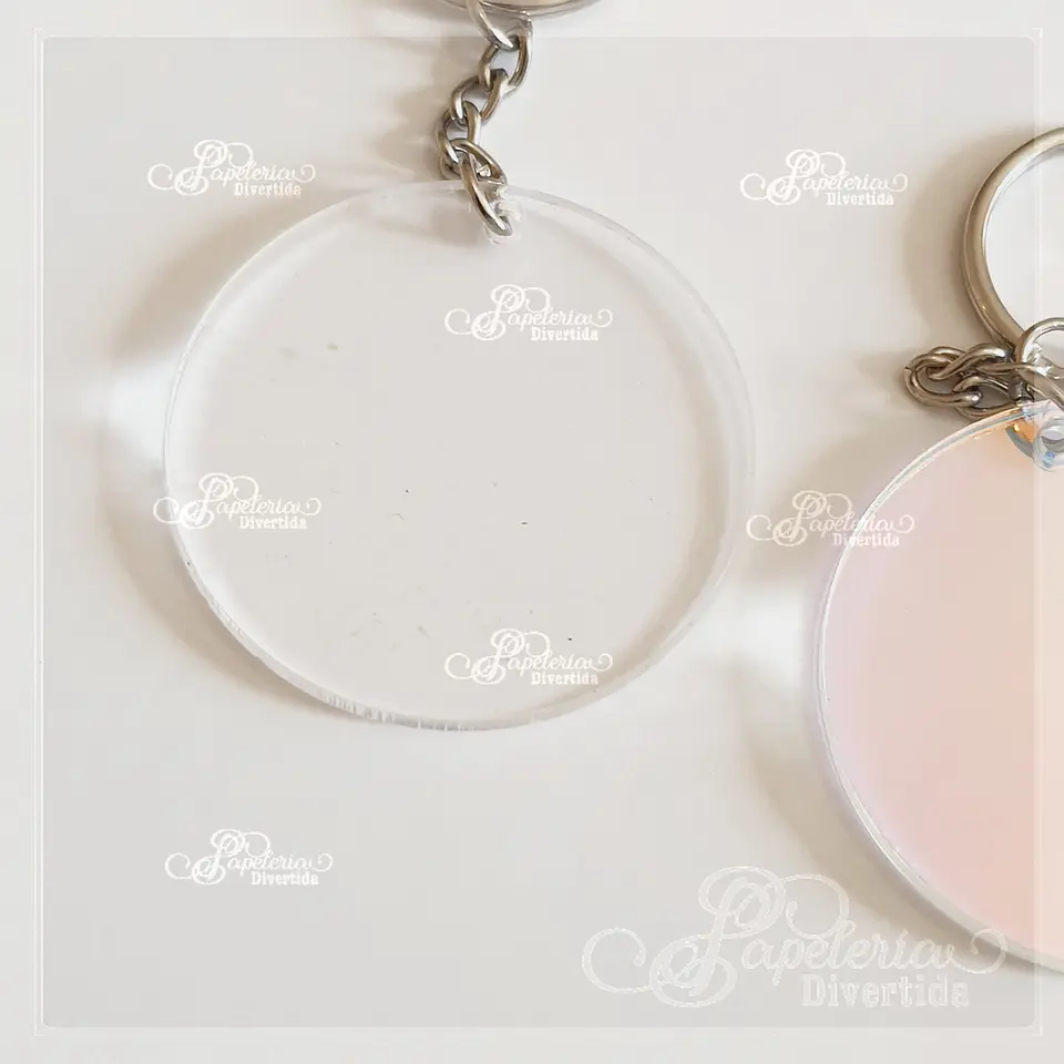 Llaveros Acrílicos Transparentes redondos 5cm con argollas  1