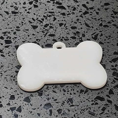 Plaquitas acrilico forma huesito sublimable para mascotas